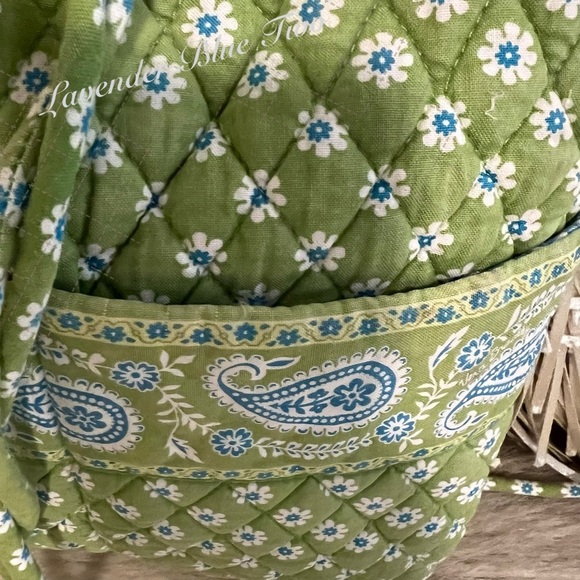 Vintage VERA BRADLEY Green Apple 2004 Drawstring 2 Pocket S Backpack Floral USA main image 9